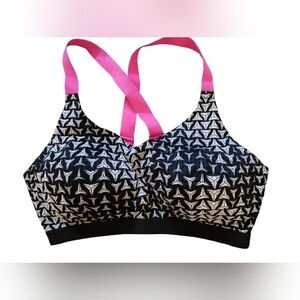 VICTORIA'S SECRET VSX SPORT BRA.  Womens.  Size 36DD.   Black, white, hot pink.
